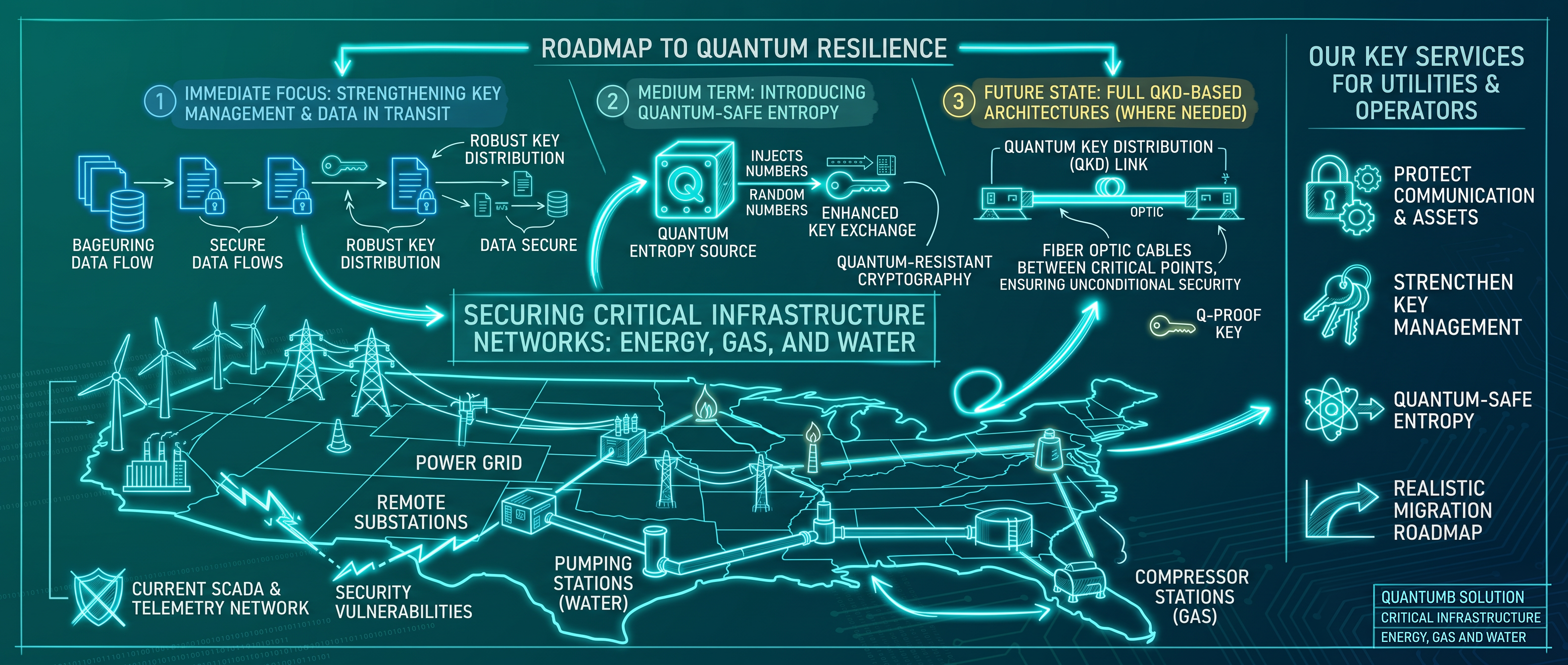 Roadmap to quantum resilience for energy, gas and water critical infrastructure networks
